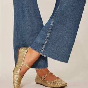 Vince Camuto Metallic Gold Woven Flats - style: Vinley